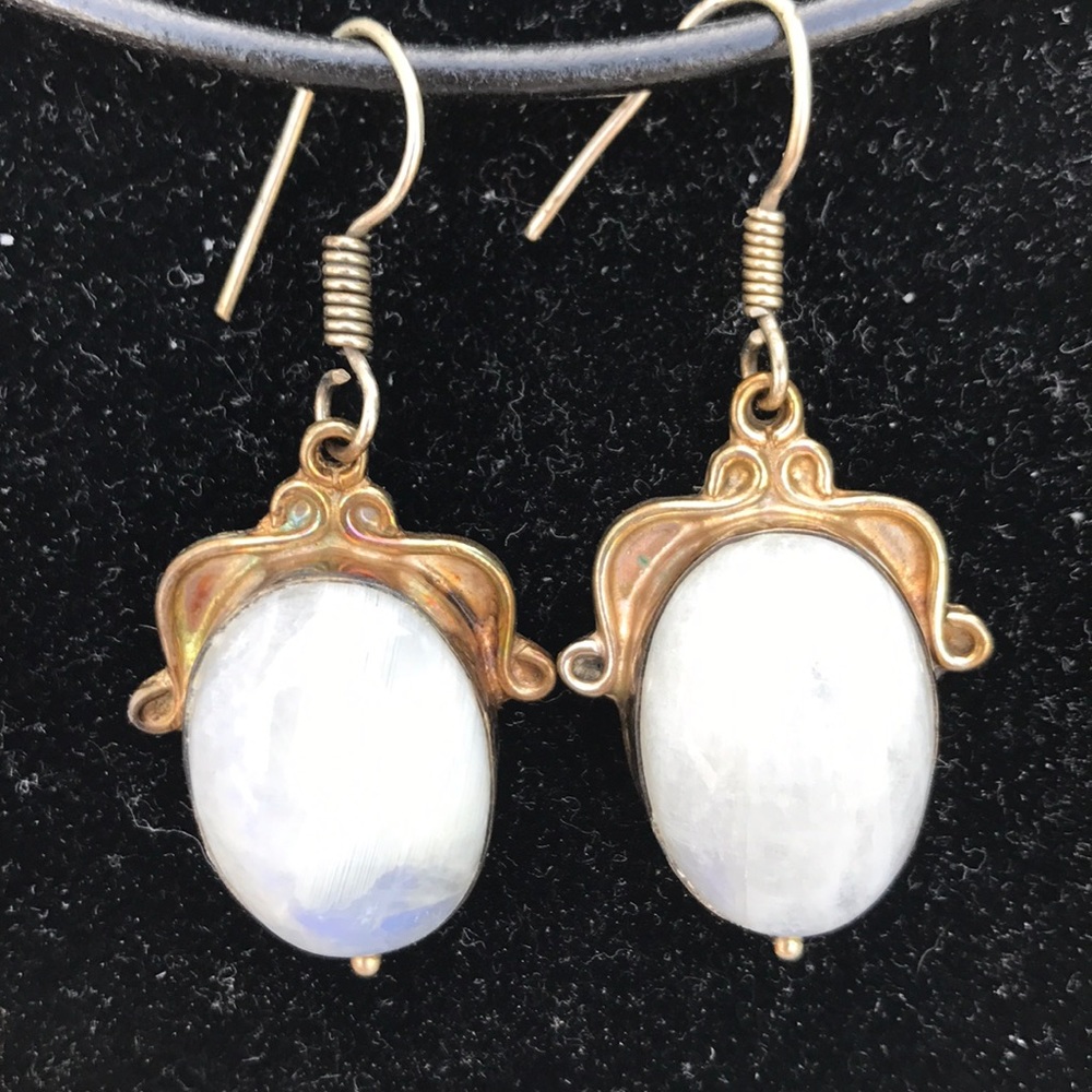 Amazing vintage sterling silver stone earrings